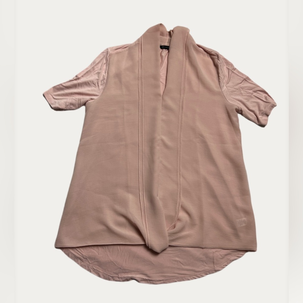 H by Halston Light Pink V-Neck Tunic Blouse Top Size Medium